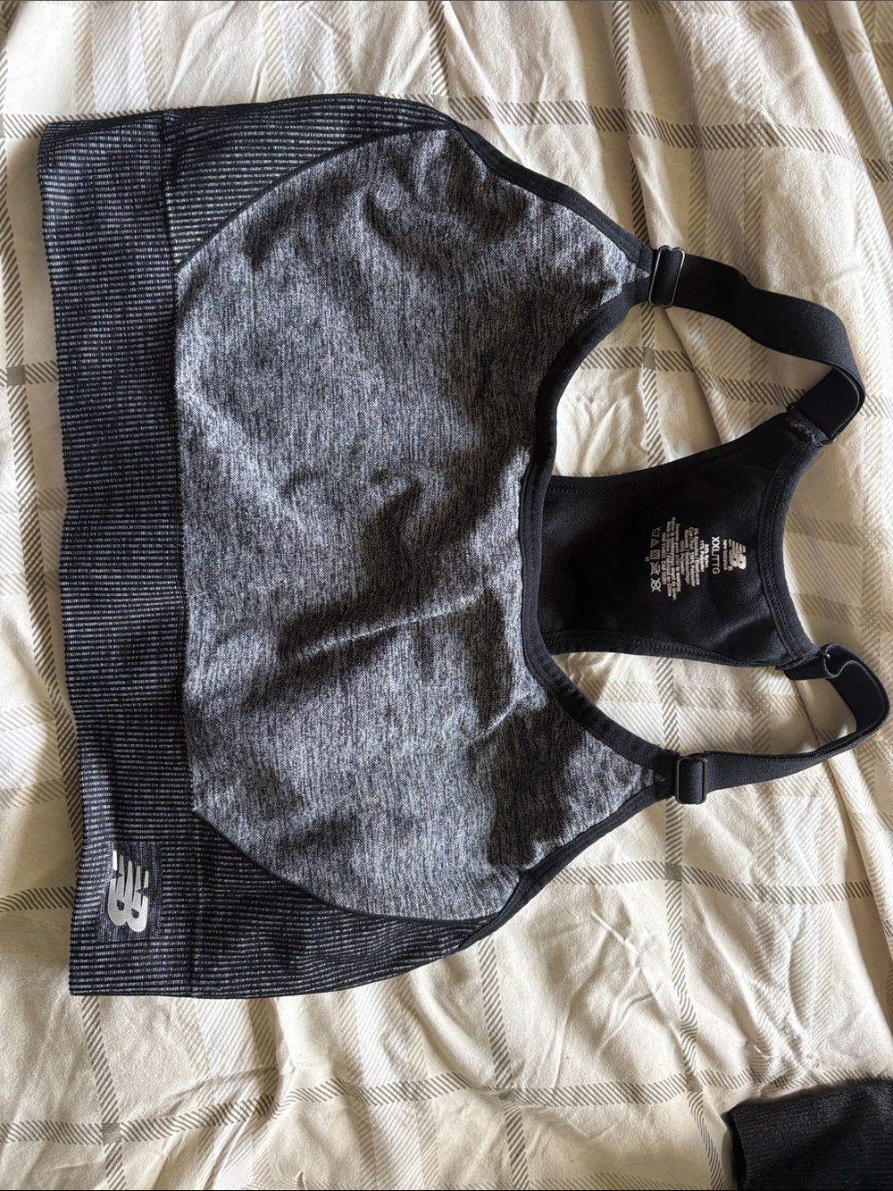 New Balance Gray & Black Sports Bra